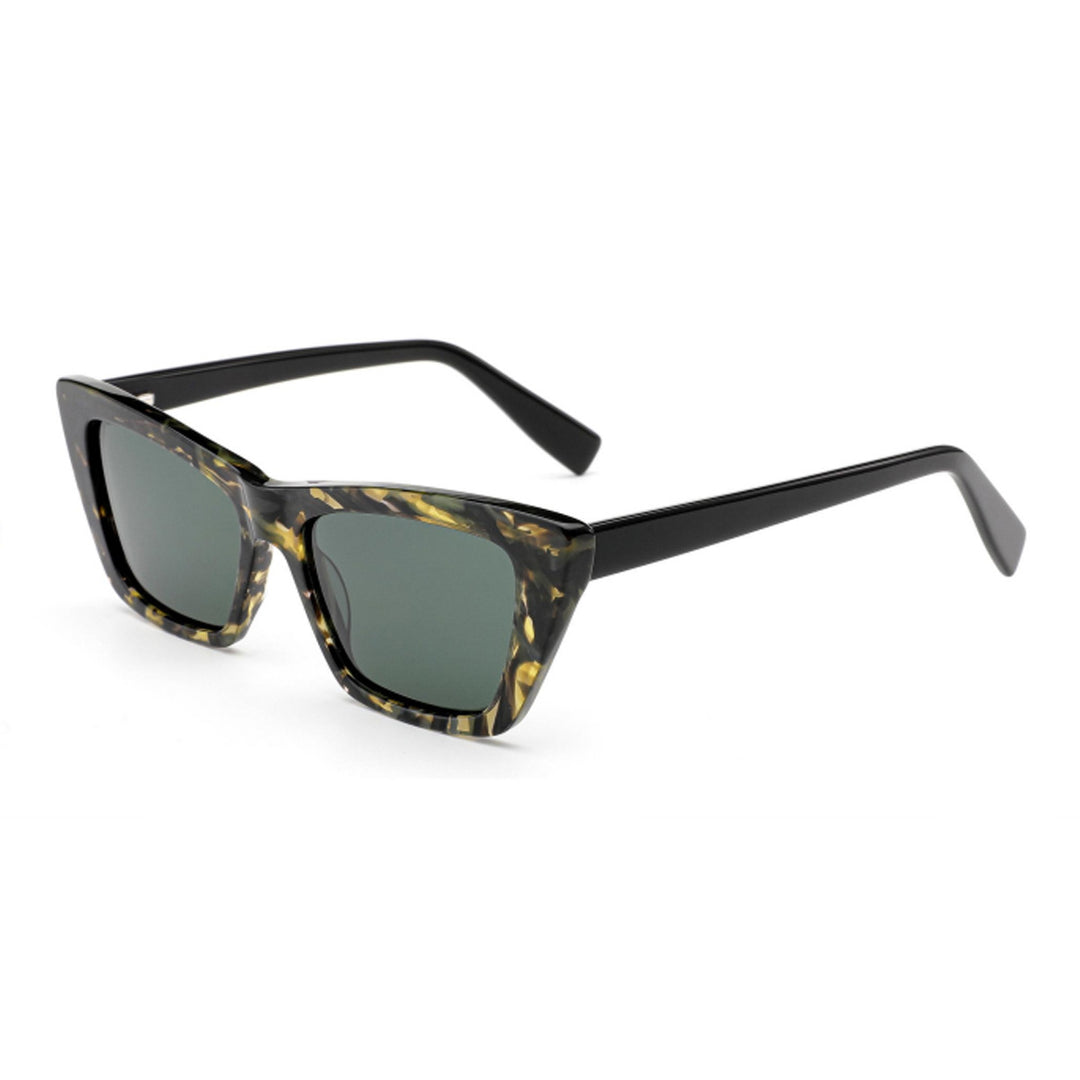 Dame solbrille i trendy, geometrisk design med høyverdig plastramme Luvikno