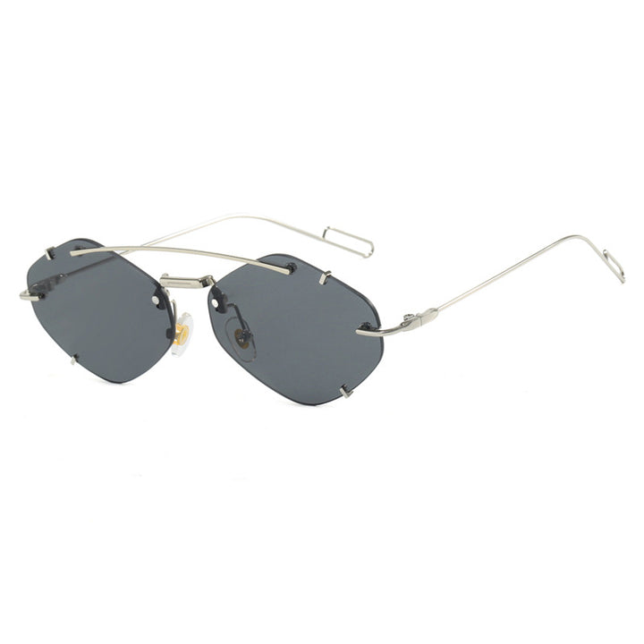 Dame geometrisk solbrille med ultralett metallramme Luvikno