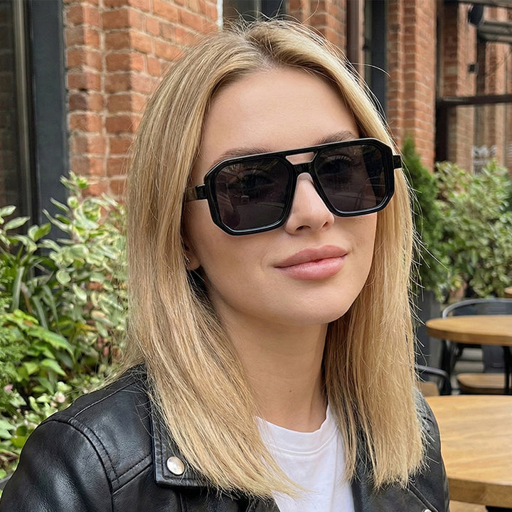 Dame Geometrisk Solbrille med stilig mønster Luvikno