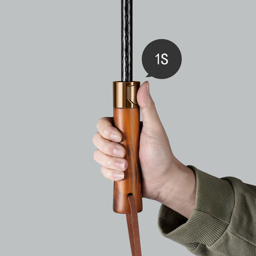 Herre automatisk business-paraply med trehåndtak Luvikno