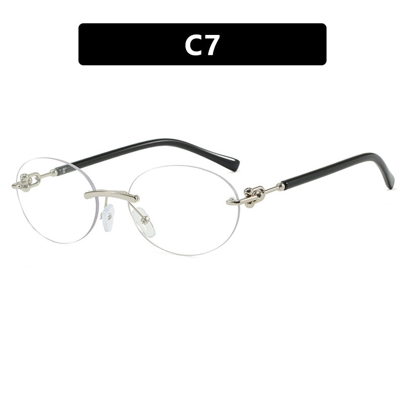 Dame oval solbrille med luksuriøs metallramme og speilbelagte glass Luvikno
