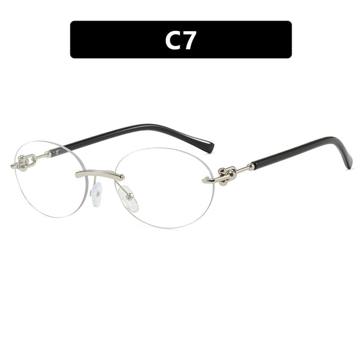 Dame oval solbrille med luksuriøs metallramme og speilbelagte glass Luvikno