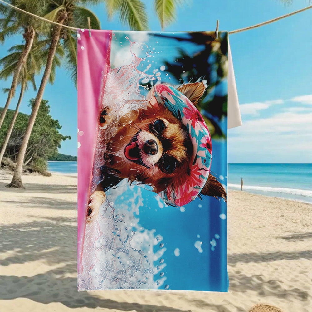 Ladies beach towel with maritime stripe pattern Luvikno