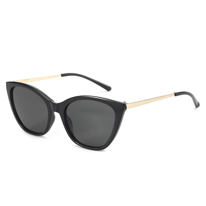 Dame elegant Cat-Eye solbrille med høy kvalitet ramme og UV-beskyttelse Luvikno