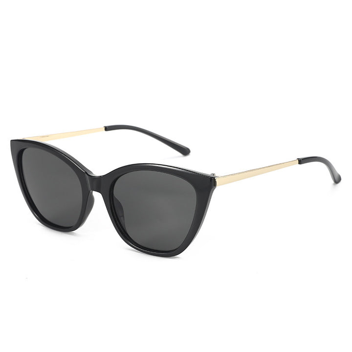 Dame elegant Cat-Eye solbrille med høy kvalitet ramme og UV-beskyttelse Luvikno