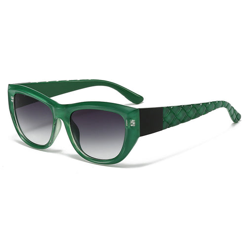 Dame Cat-Eye solbrille med elegant, transparent ramme Luvikno