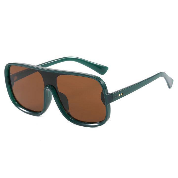 Dame moteriktig Shield-solbrille med innovativ design Luvikno