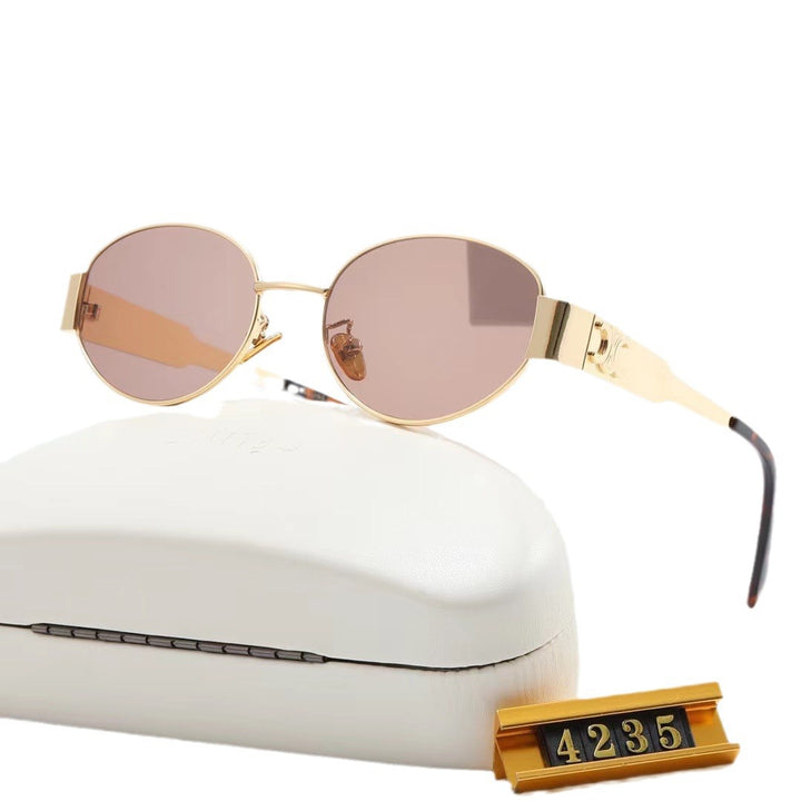 Dame eksklusiv ovalformet designer-solbrille Luvikno