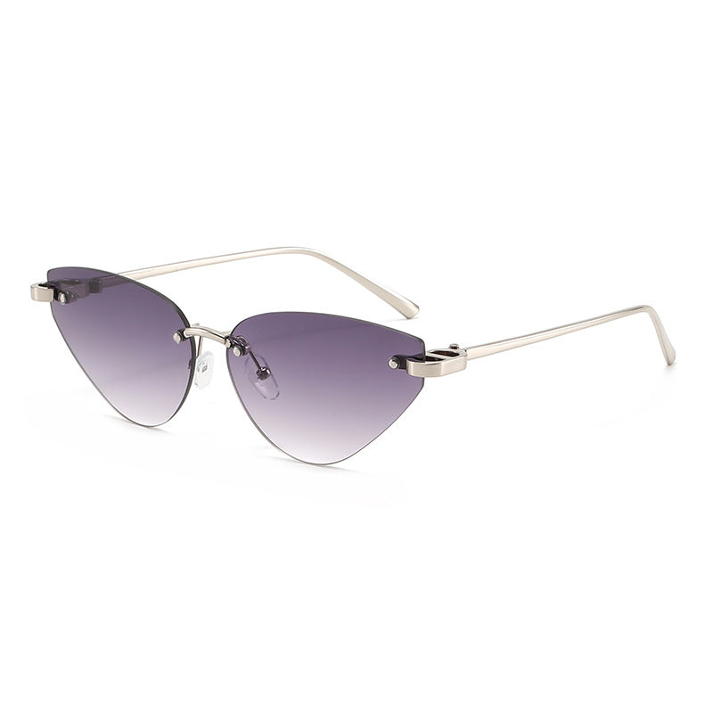 Dame elegante Cat-Eye solbriller med ultralett metallramme Luvikno