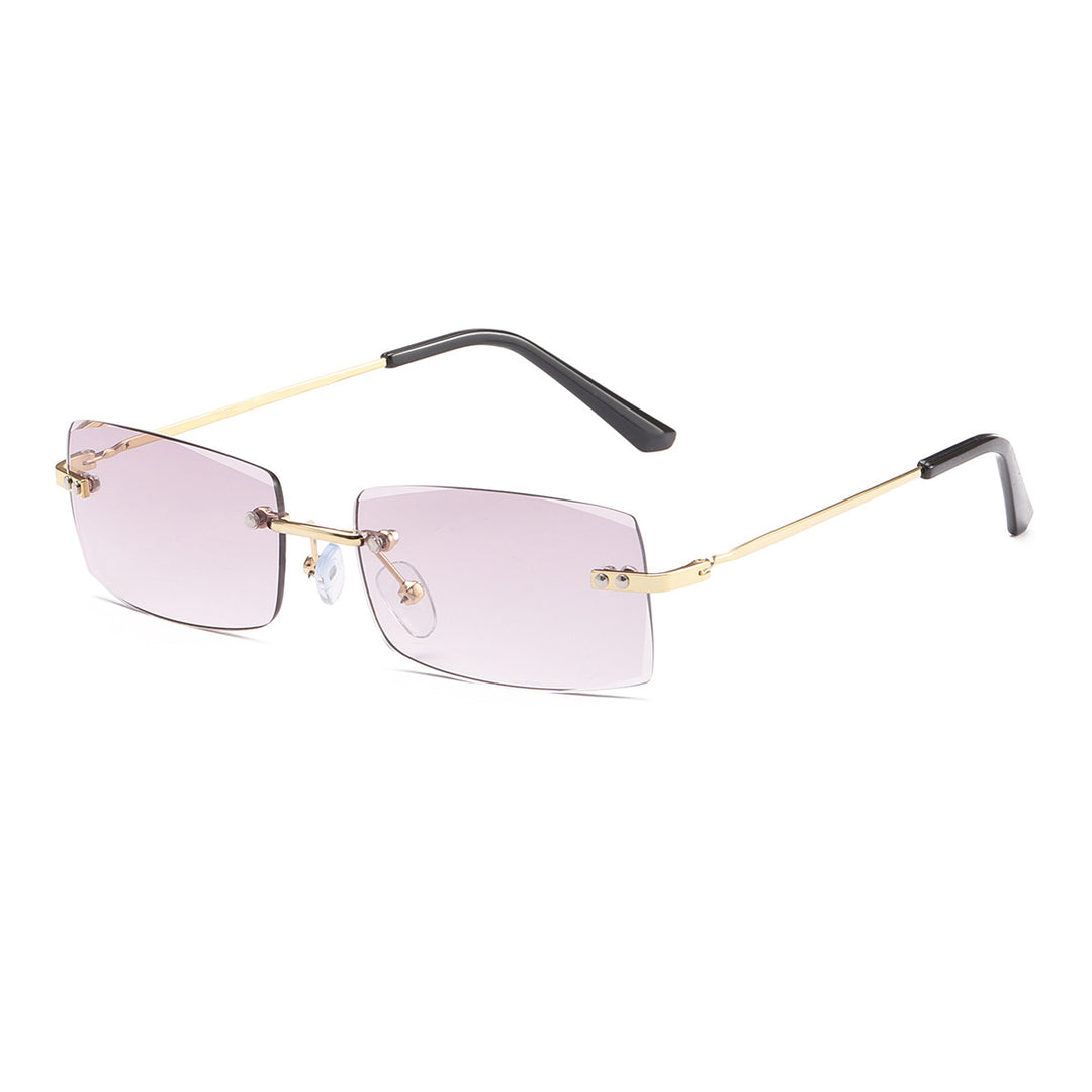 Dame moteriktig solbrille med elegant, filigranramme Luvikno