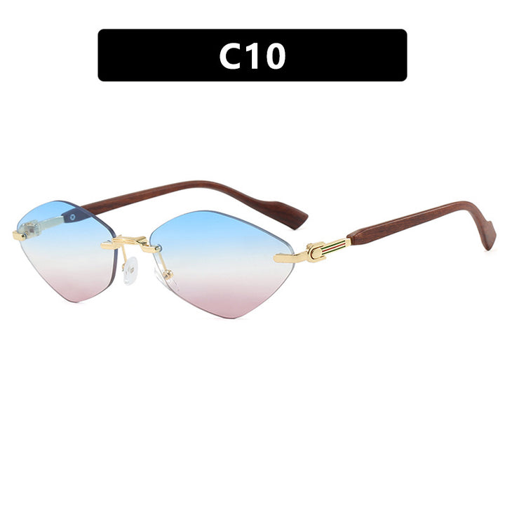 Dame geometrisk solbrille med luksuriøse trearmer og polariserte glass Luvikno
