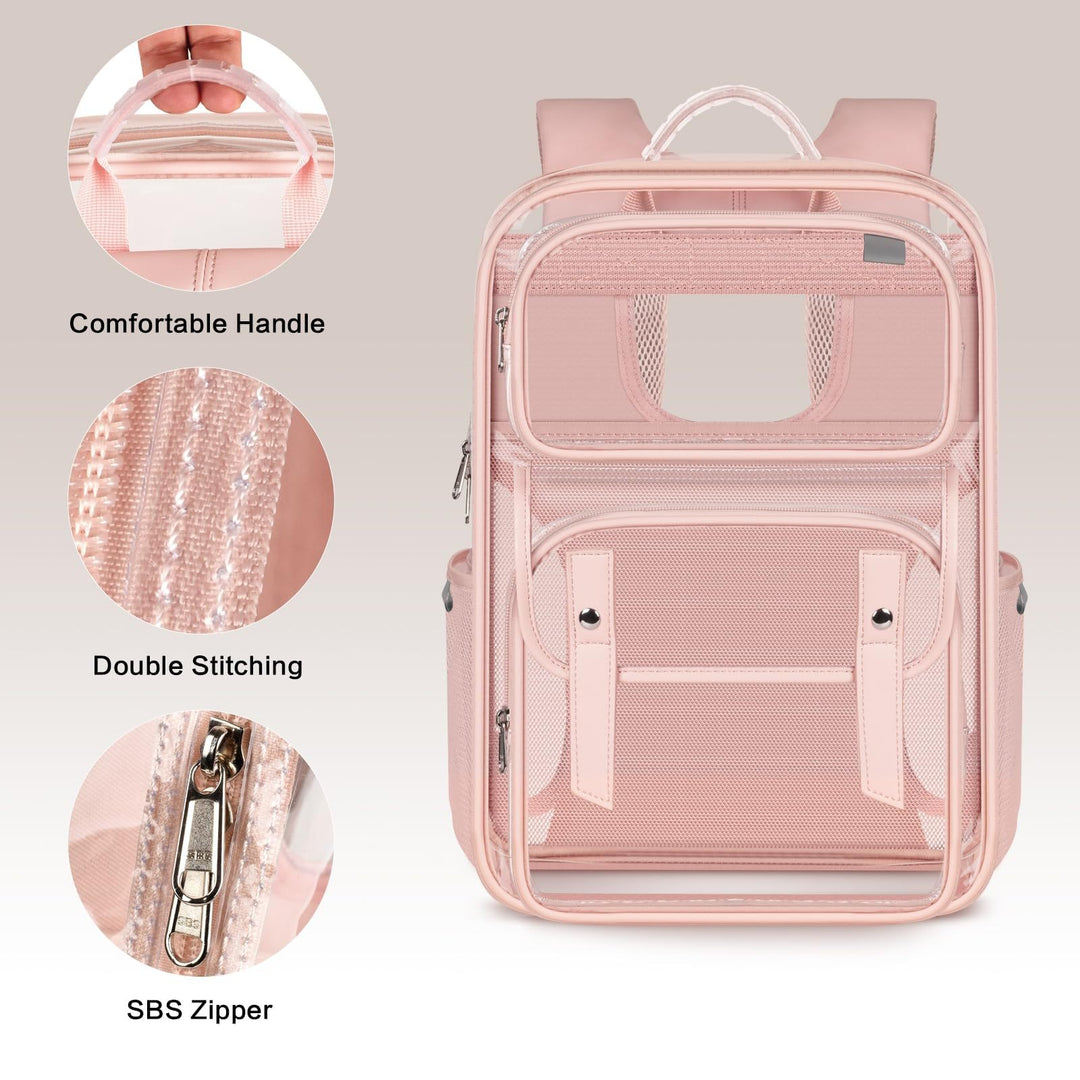 Unisex transparent ryggsekk med flere rom og pustende design Luvikno