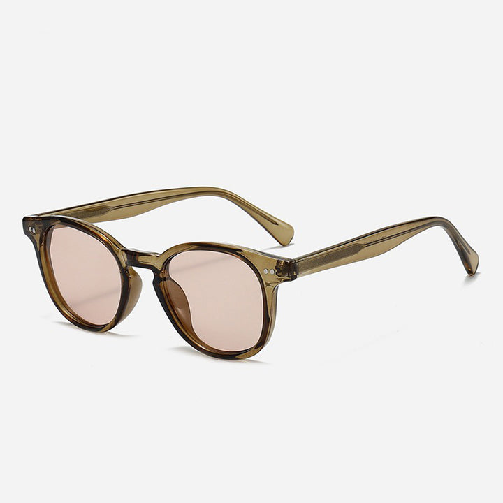 Dame Rund solbrille med stilfullt mønster og UV-beskyttelse Luvikno