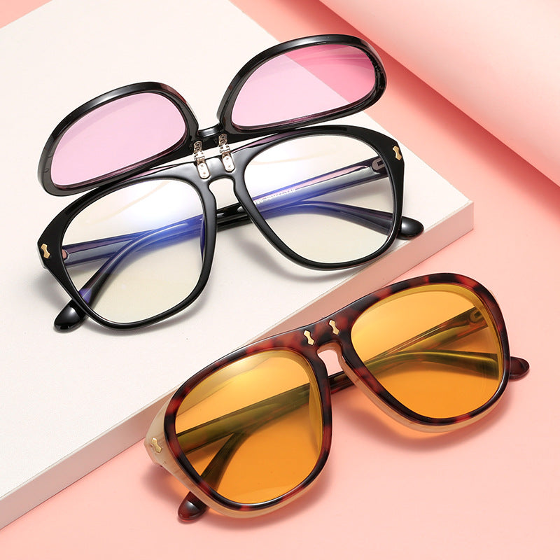 Dame moderne oversized solbrille med unik skjelldesign Luvikno