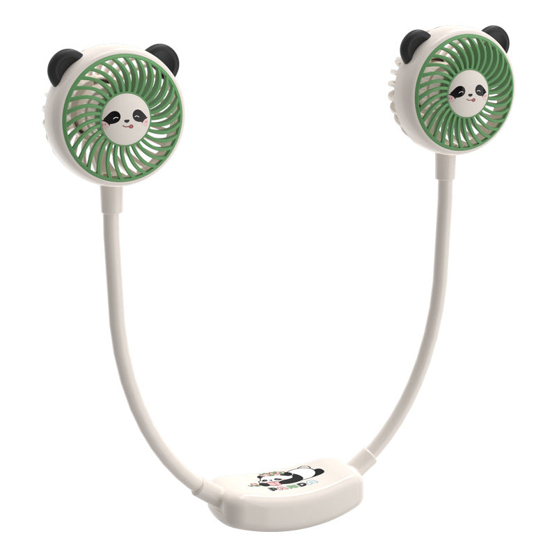 Unisex Bærbar Dobbelte vifte i Panda-design Luvikno