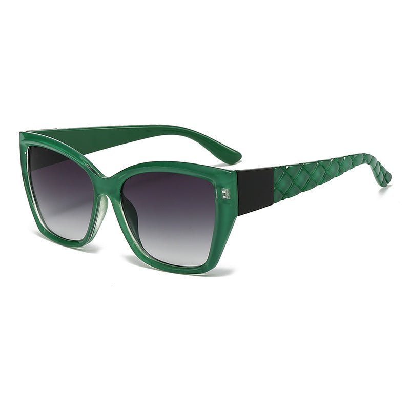 Dame Oversized Cat-Eye Solbriller med stilige aksenter Luvikno
