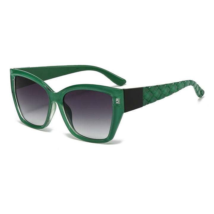 Dame Oversized Cat-Eye Solbriller med stilige aksenter Luvikno