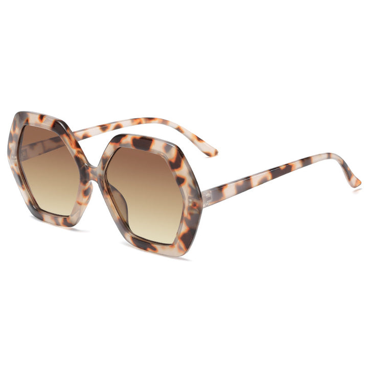 Dame geometrisk solbrille med moderne design Luvikno