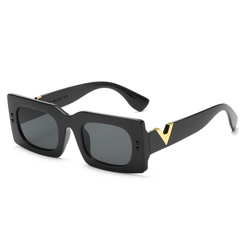 Dame oversized solbrille med dyremønster Luvikno