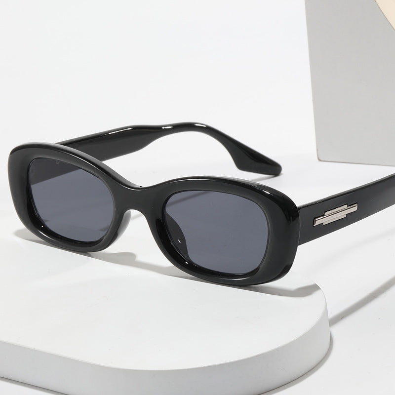 Dame trendy retro-solbriller med bred ramme Luvikno