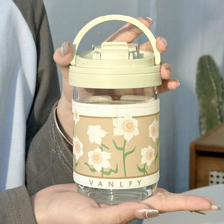 Damen Isoliertrinkbecher mit elegantem Blumenmuster Luvikno