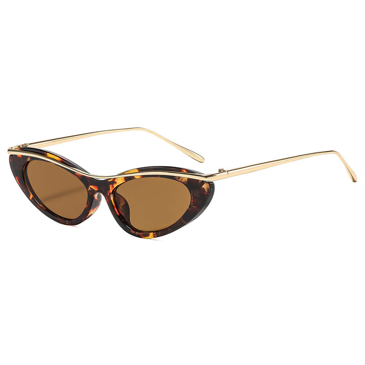 Dame Cat-Eye solbriller med elegant metallramme Luvikno