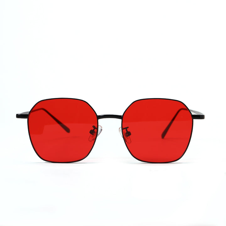 Dame geometrisk solbrille med moderne metallramme Luvikno