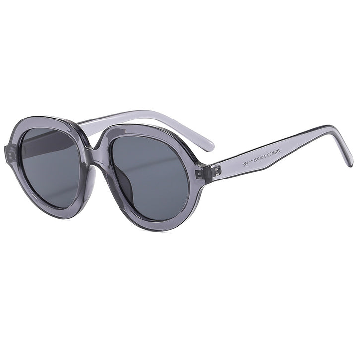 Dame trendy solbriller med bred, oval ramme Luvikno