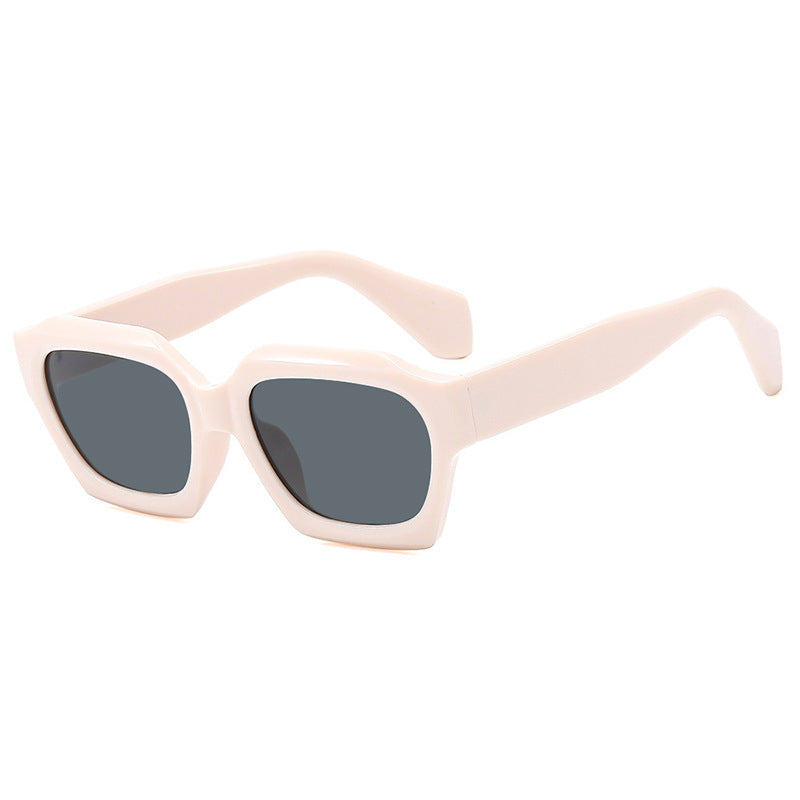 Dame trendy geometrisk solbrille med unikt design Luvikno