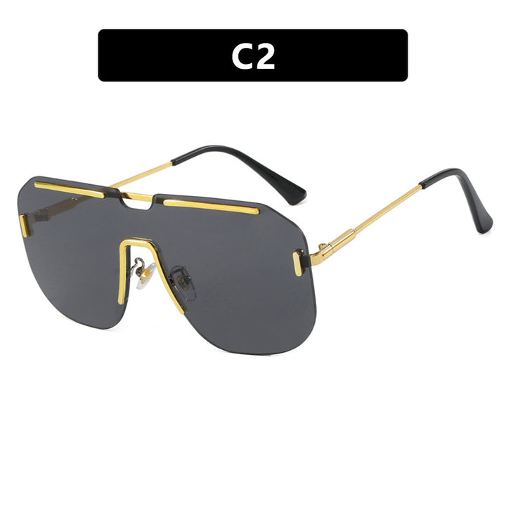 Dame geometrisk solbrille med stilramme i metall og UV-beskyttelse Luvikno