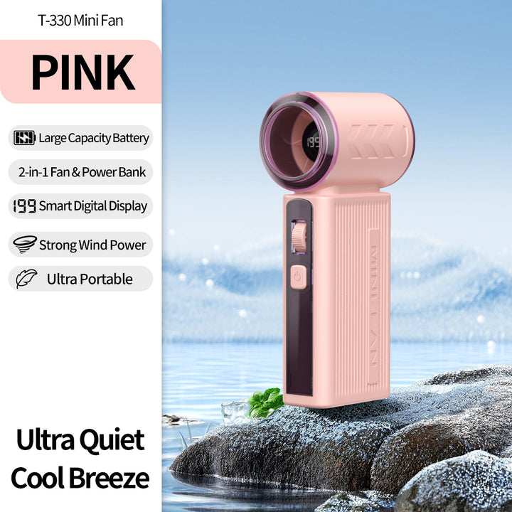 Dame Bærbar Mini-vifte med Powerbank-funksjon Luvikno