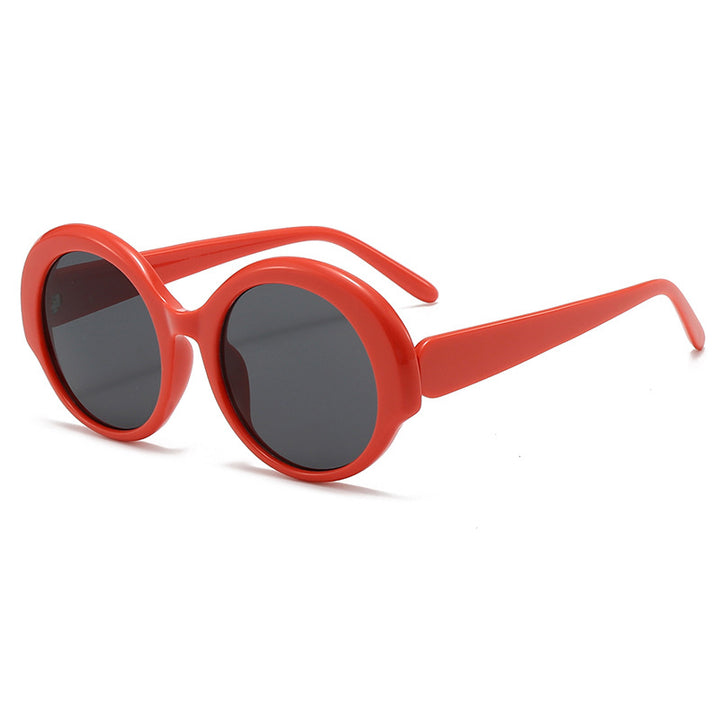 Dame moderne runde designer-solbriller Luvikno