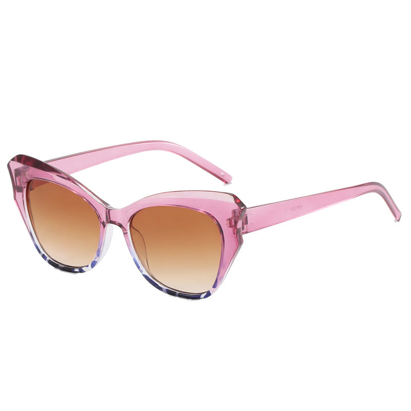 Damen Cat-Eye solbriller med ekstravagant speilingsdesign Luvikno