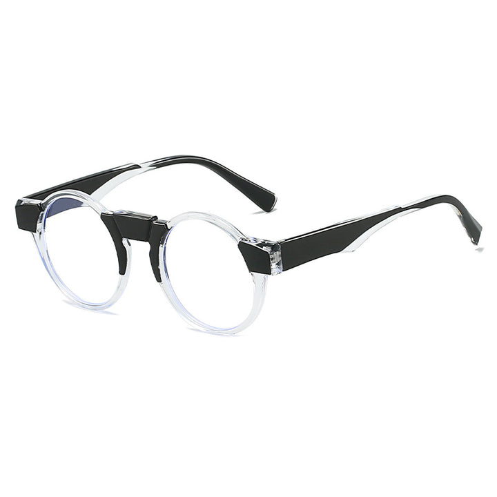 Dame moteriktig lesebrille med innovativt rundt rammedesign Luvikno
