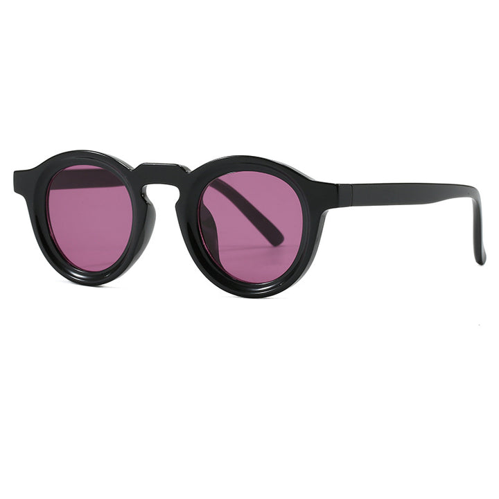 Damer fashionable runde solbriller med transparent ramme og UV-beskyttelse Luvikno