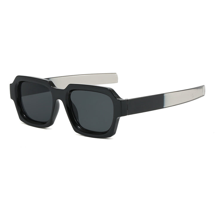 Dame moteriktig stilfull kvadratisk solbrille med kontrasterende ramme Luvikno