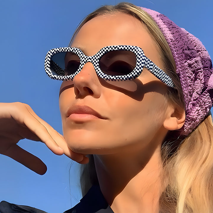 Dame oversized solbriller med unikt mønster Luvikno