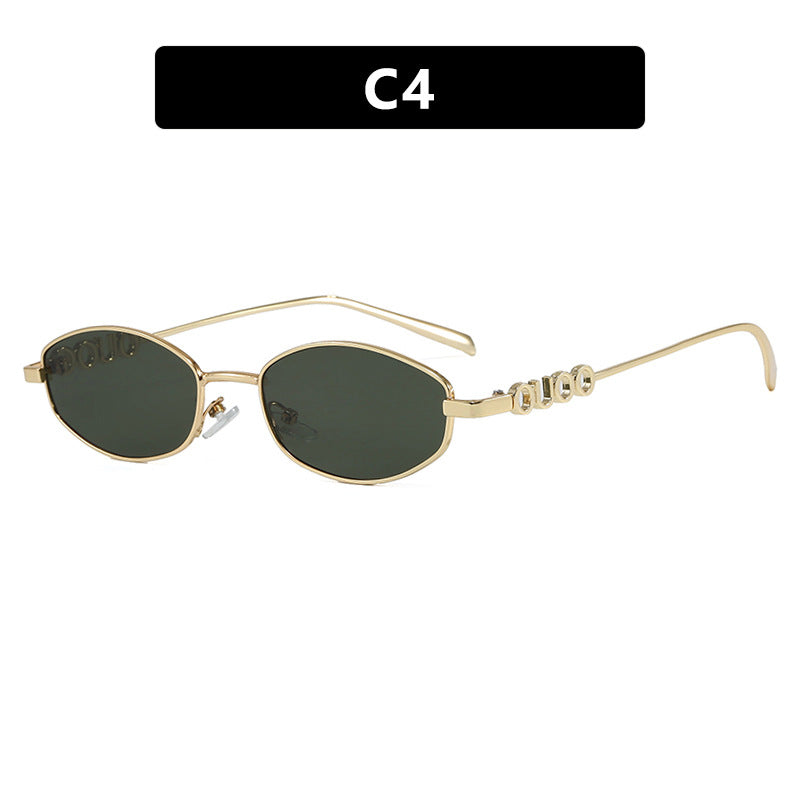 Dame moterik solbrille med elegant rustfritt stålramme og UV-beskyttelse Luvikno