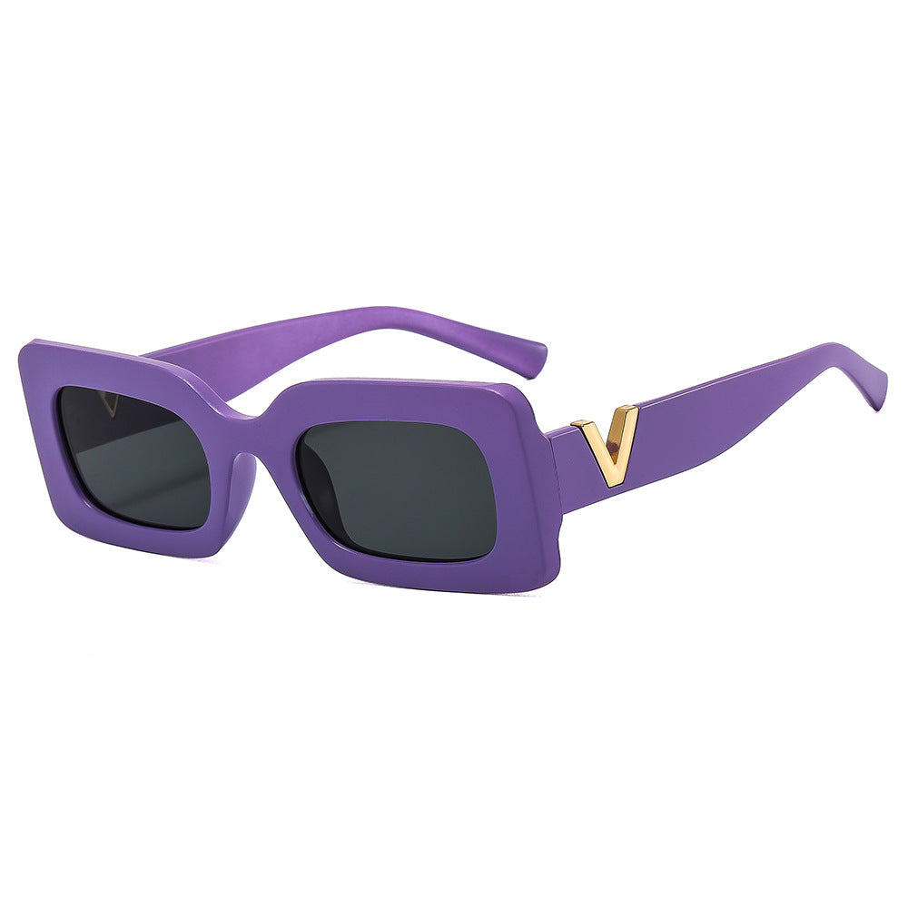 Dame Stilig oversized solbrille med unikt ramme Luvikno