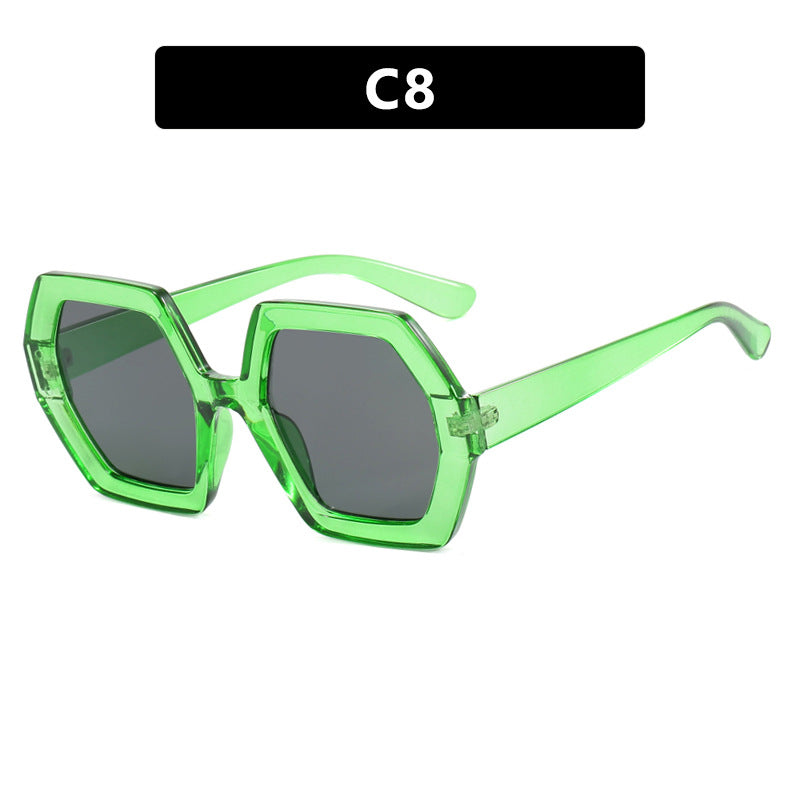 Damer innovativ hexagonal solbrille Luvikno