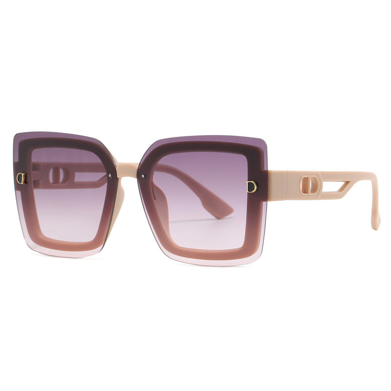 Dame moteriktig oversized solbrille i geometrisk design Luvikno