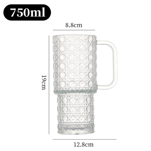 Unisex glass tumbler med teksturert design av Luvikno