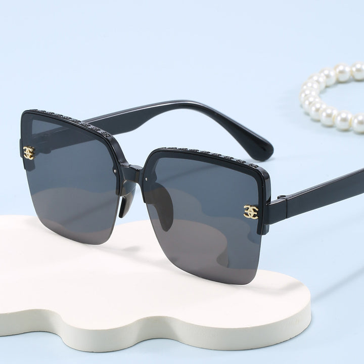 Dame oversized kvadratisk solbrille med høykvalitets linser Luvikno