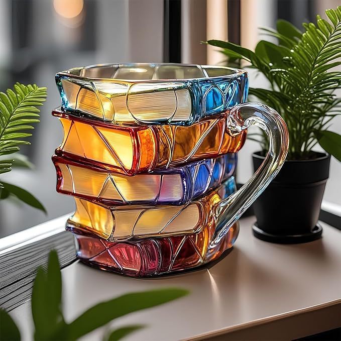 BookCup 3D kopp – Håndmalte litteraturkopp i bokform | Luvikno