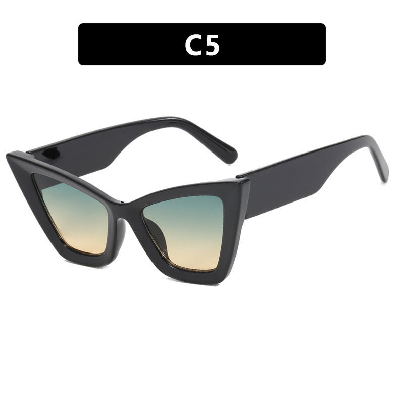 Damer Cat-Eye solbrille med elegante linser og UV-beskyttelse Luvikno
