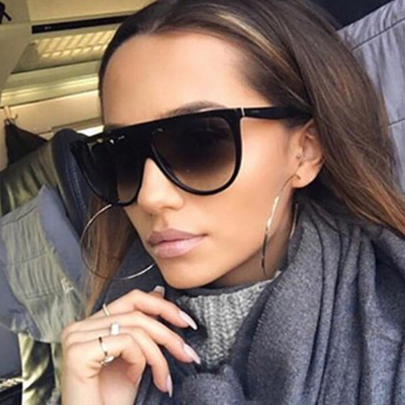 Dame trendy oversized solbriller med stilige transparente rammer Luvikno