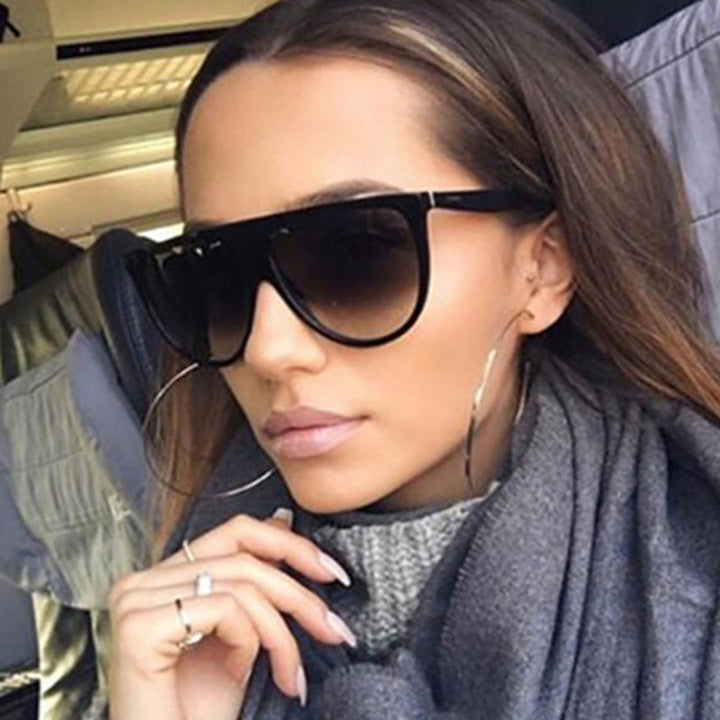 Dame trendy oversized solbriller med stilige transparente rammer Luvikno