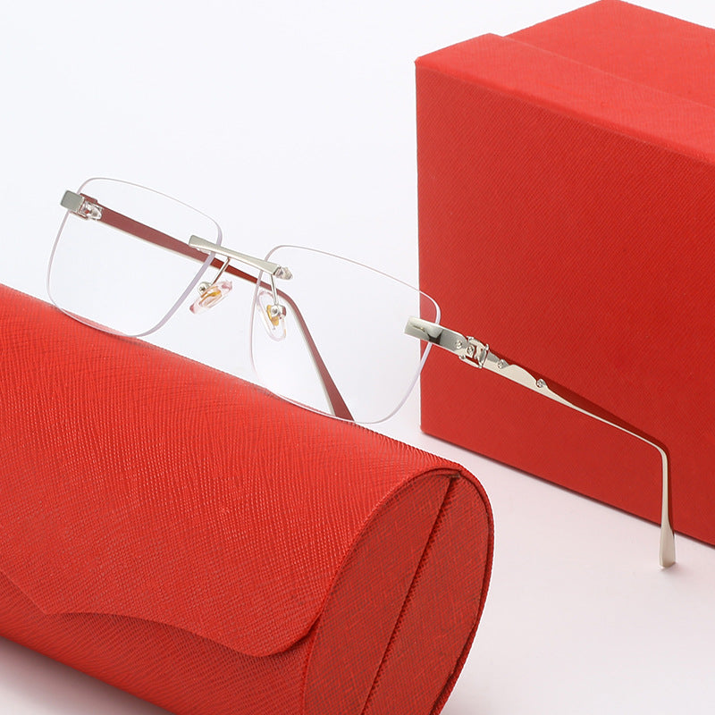 Dame moteriktig halvrandsbrille med elegant metallramme Luvikno