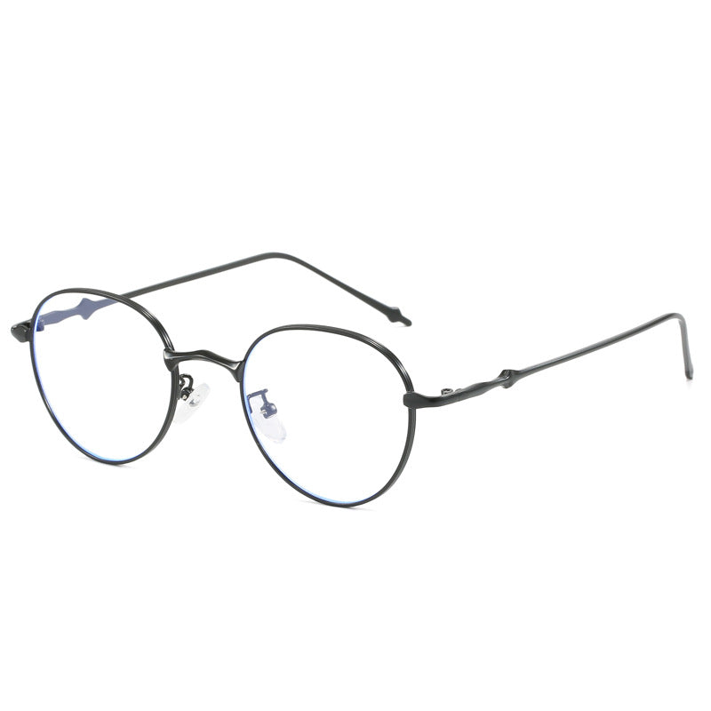 Dame elegante runde solbriller med moderne metallramme Luvikno