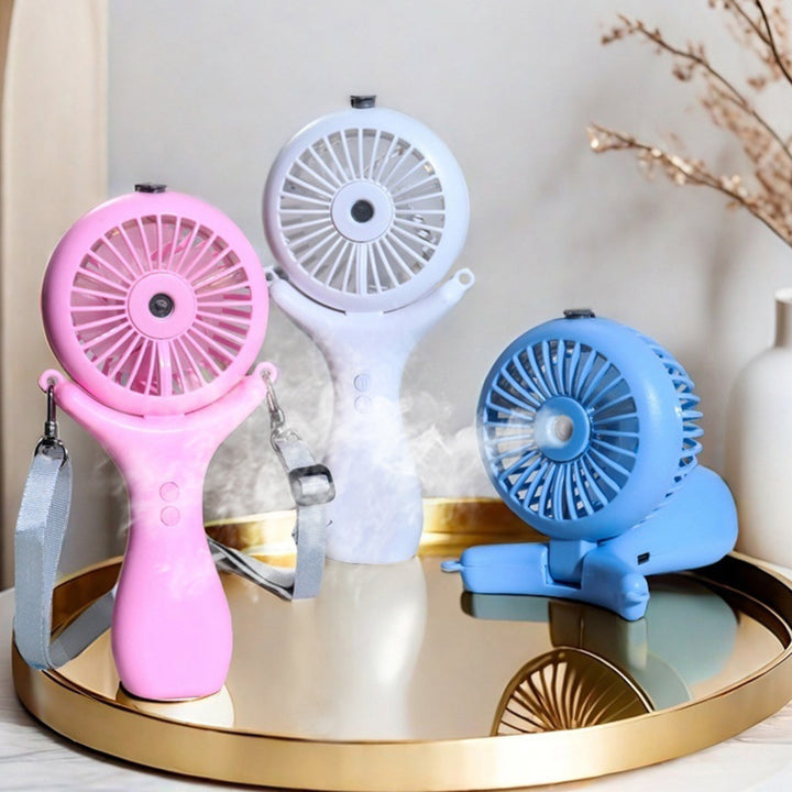 Dame bærbar håndvifte med ergonomisk design og sprayfunksjon Luvikno